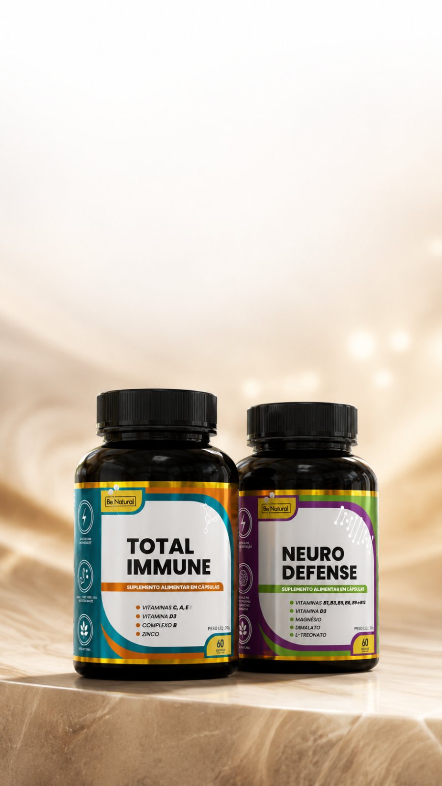 Neuro Defense e Total Immune da Be Natural